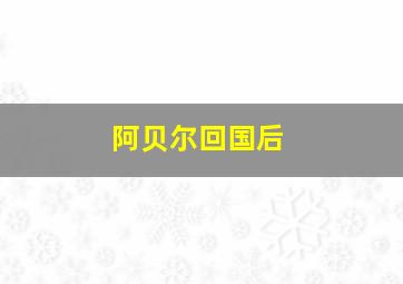 阿贝尔回国后