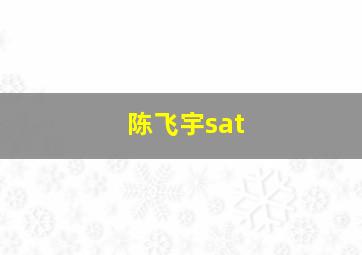 陈飞宇sat