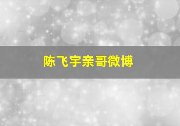 陈飞宇亲哥微博