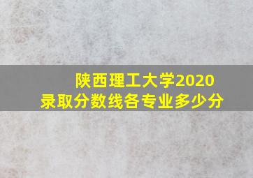 陕西理工大学2020录取分数线各专业多少分