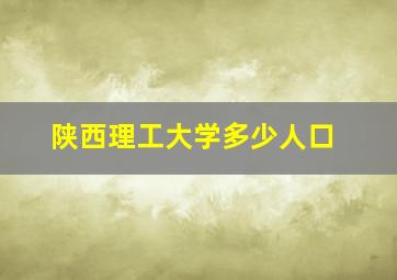 陕西理工大学多少人口