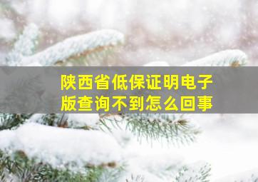 陕西省低保证明电子版查询不到怎么回事