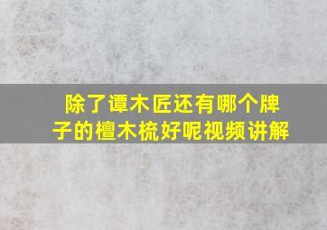 除了谭木匠还有哪个牌子的檀木梳好呢视频讲解