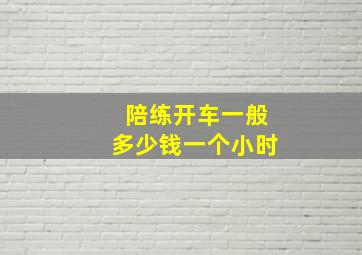 陪练开车一般多少钱一个小时