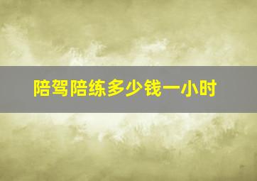 陪驾陪练多少钱一小时