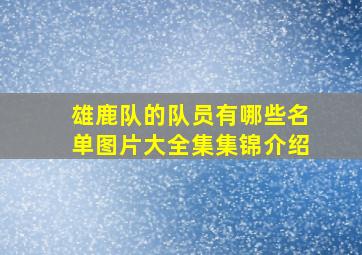 雄鹿队的队员有哪些名单图片大全集集锦介绍