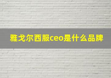 雅戈尔西服ceo是什么品牌