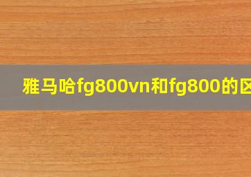 雅马哈fg800vn和fg800的区别