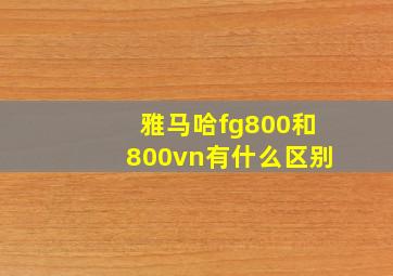 雅马哈fg800和800vn有什么区别