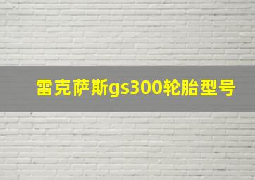 雷克萨斯gs300轮胎型号