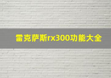 雷克萨斯rx300功能大全