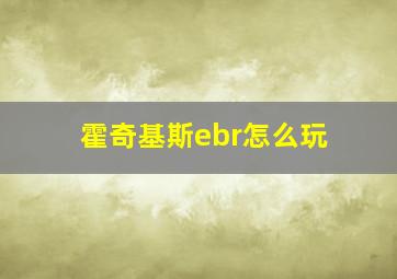 霍奇基斯ebr怎么玩