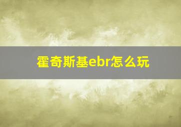 霍奇斯基ebr怎么玩