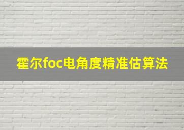 霍尔foc电角度精准估算法