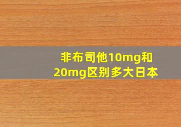 非布司他10mg和20mg区别多大日本