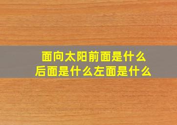 面向太阳前面是什么后面是什么左面是什么