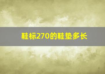 鞋标270的鞋垫多长