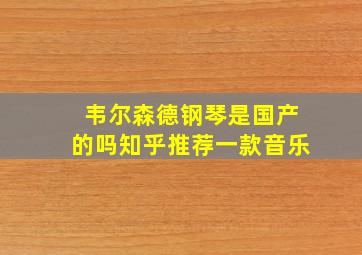 韦尔森德钢琴是国产的吗知乎推荐一款音乐