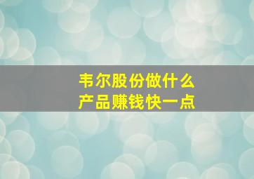 韦尔股份做什么产品赚钱快一点