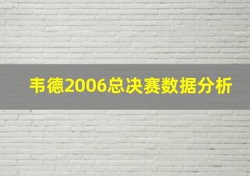 韦德2006总决赛数据分析