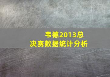 韦德2013总决赛数据统计分析