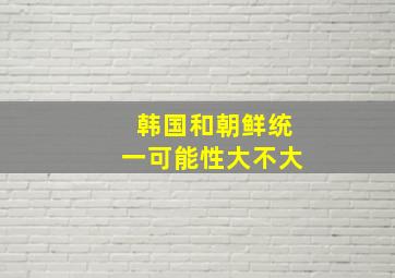 韩国和朝鲜统一可能性大不大