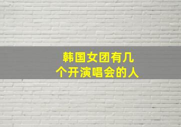 韩国女团有几个开演唱会的人