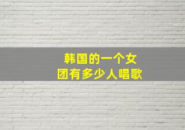 韩国的一个女团有多少人唱歌