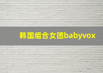 韩国组合女团babyvox