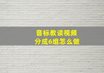 音标教读视频分成6组怎么做