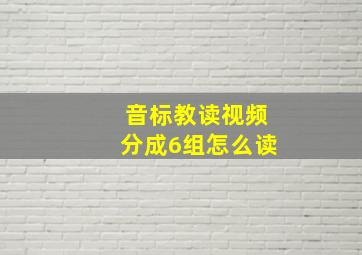 音标教读视频分成6组怎么读