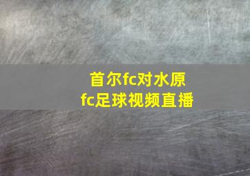 首尔fc对水原fc足球视频直播