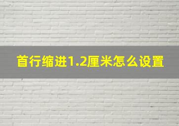 首行缩进1.2厘米怎么设置