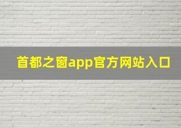 首都之窗app官方网站入口