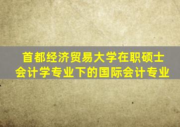 首都经济贸易大学在职硕士会计学专业下的国际会计专业