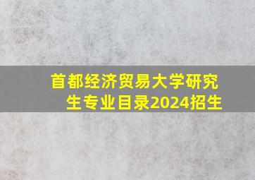 首都经济贸易大学研究生专业目录2024招生