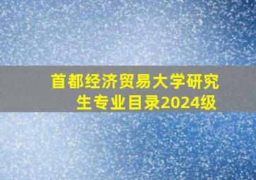 首都经济贸易大学研究生专业目录2024级