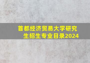 首都经济贸易大学研究生招生专业目录2024