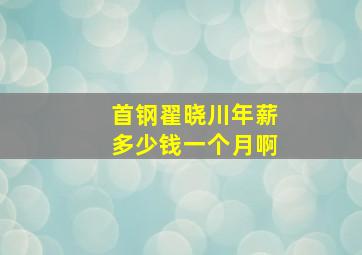 首钢翟晓川年薪多少钱一个月啊