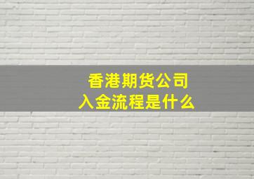 香港期货公司入金流程是什么