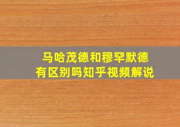 马哈茂德和穆罕默德有区别吗知乎视频解说