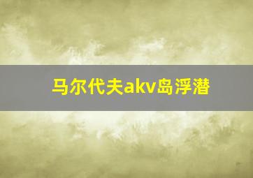 马尔代夫akv岛浮潜