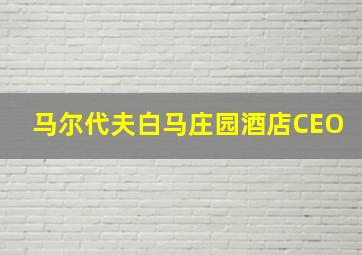 马尔代夫白马庄园酒店CEO