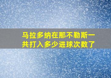 马拉多纳在那不勒斯一共打入多少进球次数了