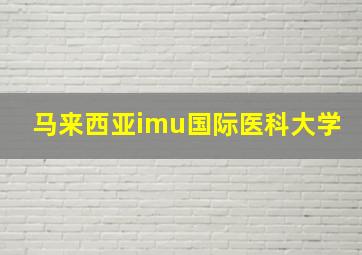 马来西亚imu国际医科大学