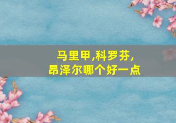 马里甲,科罗芬,昂泽尔哪个好一点