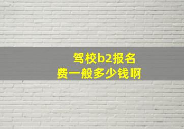 驾校b2报名费一般多少钱啊