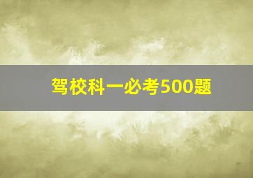 驾校科一必考500题