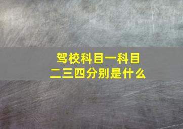 驾校科目一科目二三四分别是什么