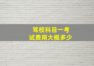 驾校科目一考试费用大概多少